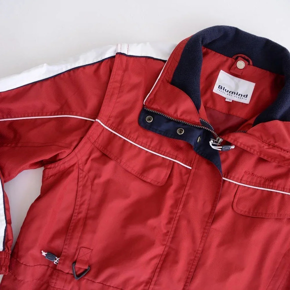 Blumind Vintage '90s Red Nylon Water Resistant Lined Jacket Large - Picture 12 of 16